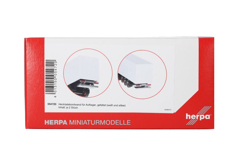 Herpa 054720 Heckladebordwand für Auflieger (gefaltet) 1:87 Neu