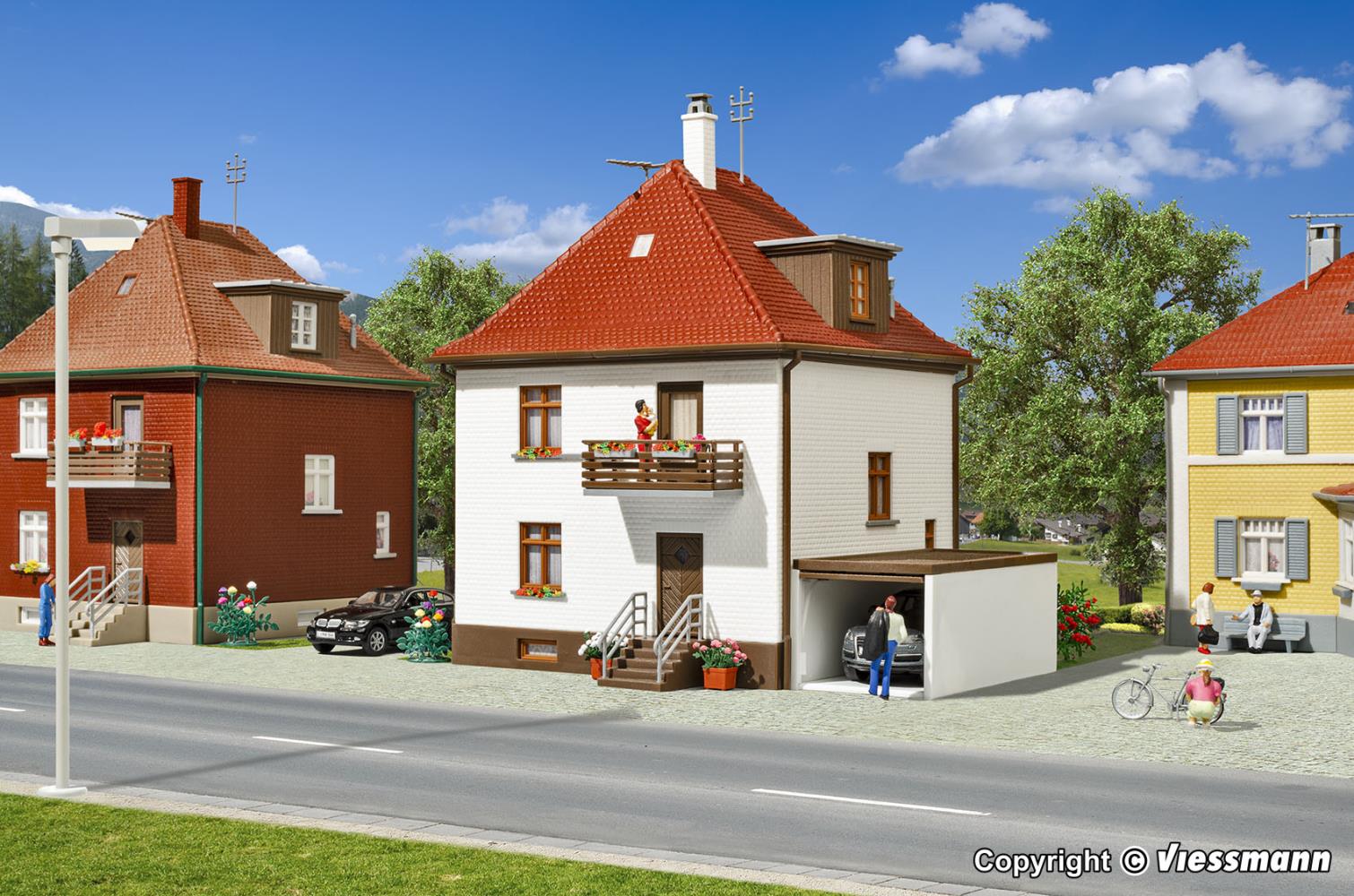 Kibri 38200 Siedlungshaus mit Garage 1:87 Spur H0 Bausatz Neu