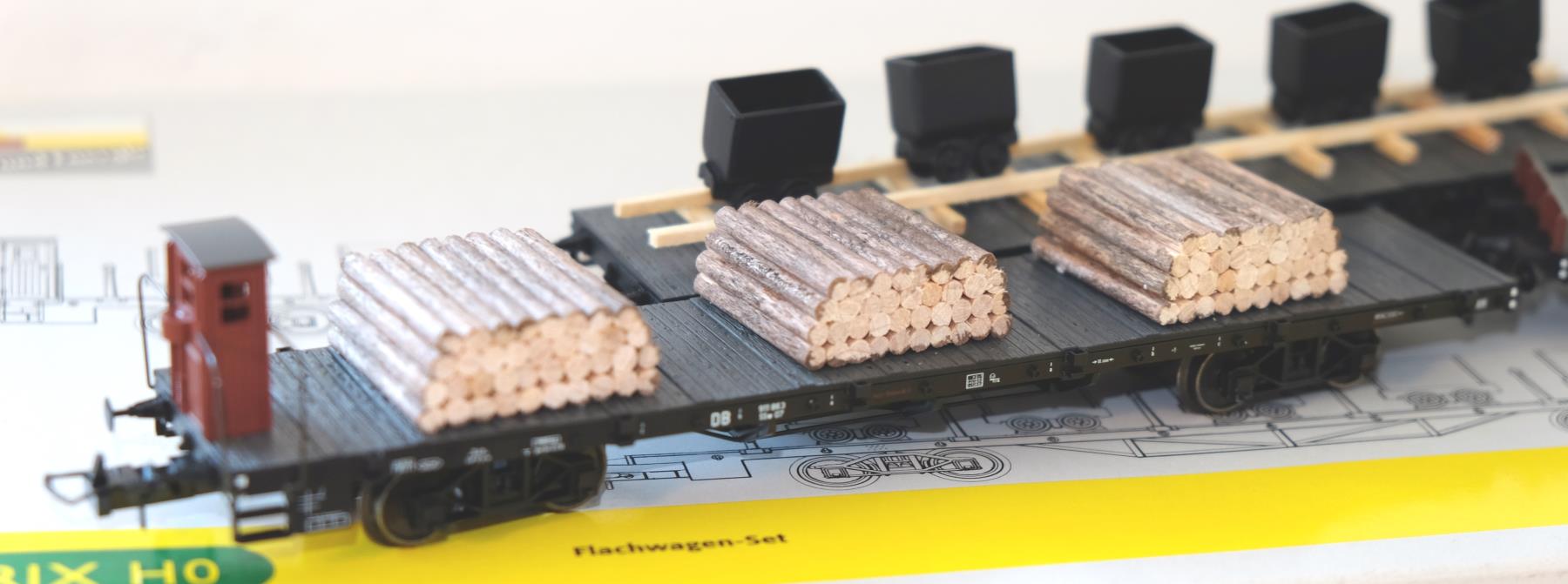 Trix 23990 Flachwagen Set DB  Spur H0 1:87