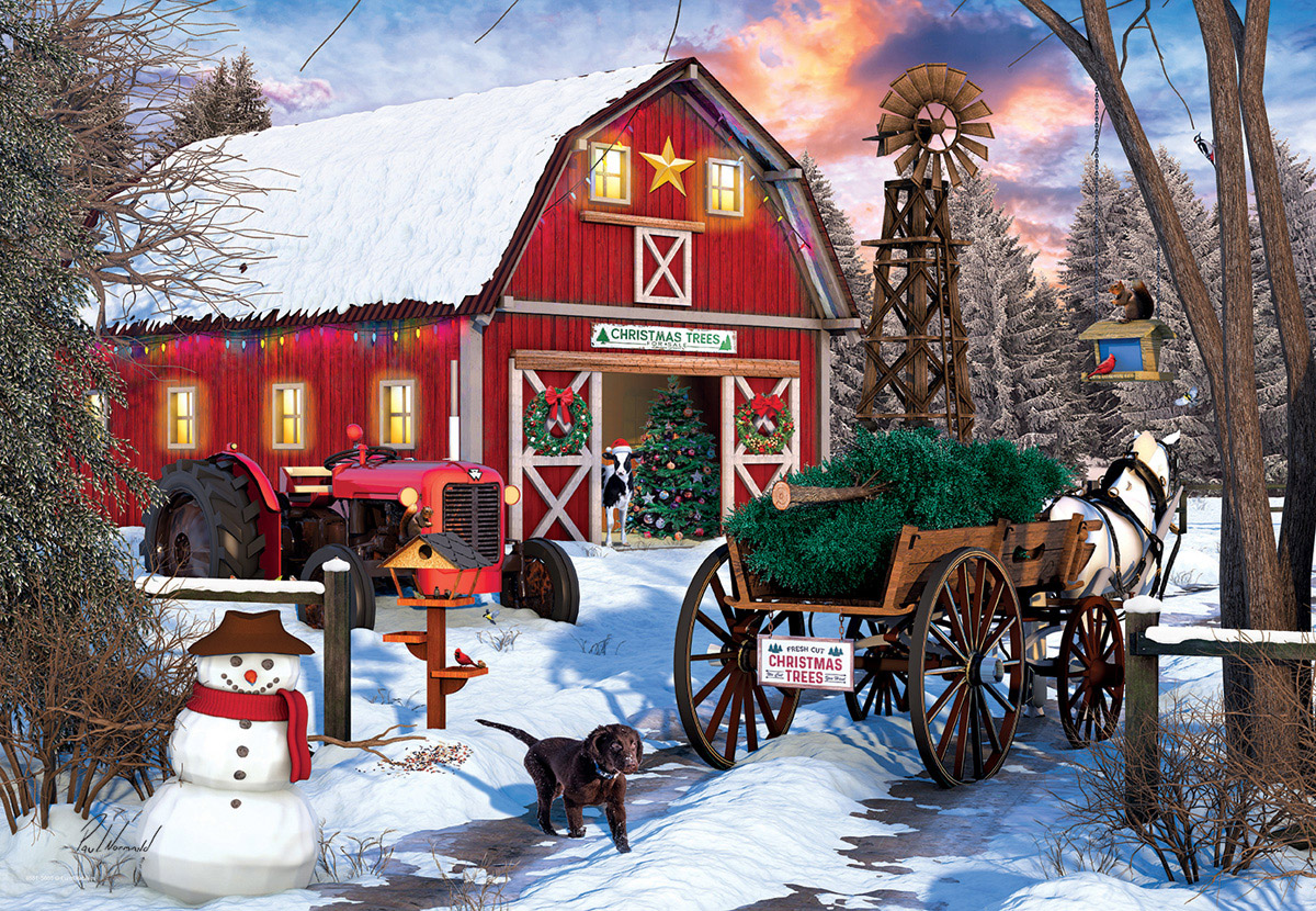 EUROGRAPHICS 8551-5665 Holiday Weihnachts-Farm Dose 550 Teile Puzzle neu OVP