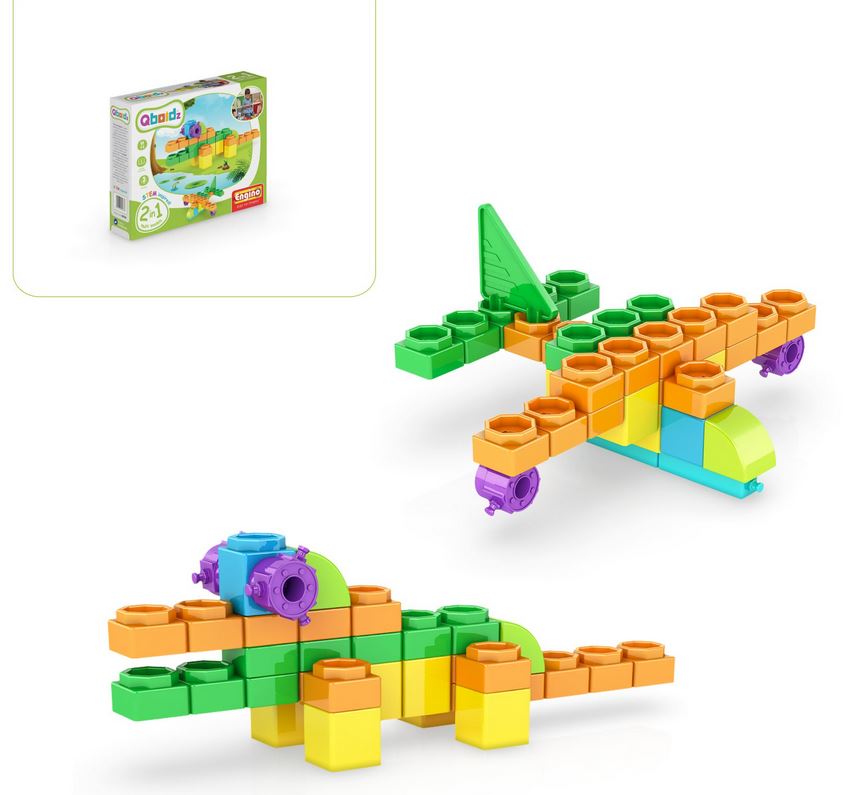 Engino QB02A QBOIDZ 2 in 1 Set Krokodil - Bausatz - Neu - OVP