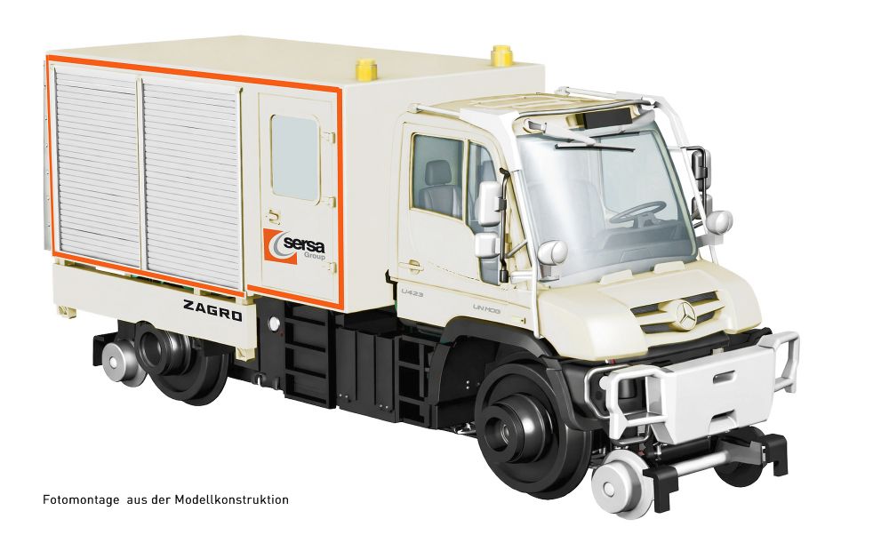 Hobbytrain H43202 Zweiwege Unimog U423 Sersa, Ep.VI, DC/DCC Spur H0