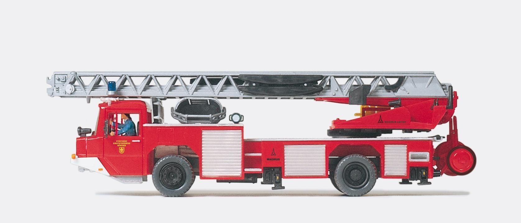 Preiser 31134 Magirus-Drehleiter DLK 23-12 n.B. 1:87 Spur H0 Bausatz