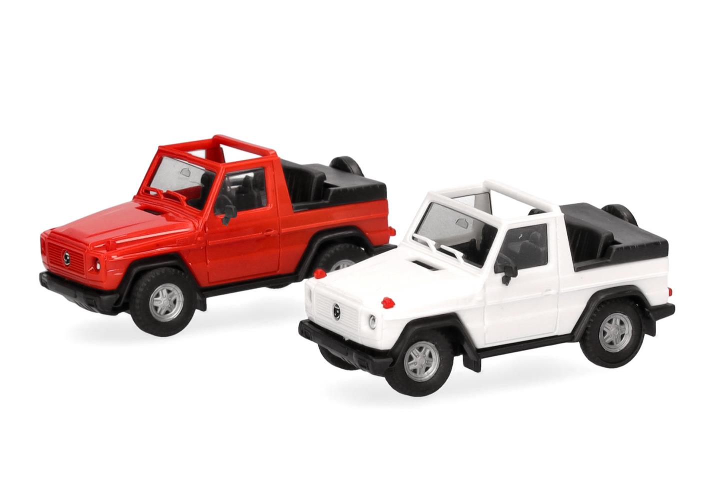 Herpa 012744 MiniKit Puch G-Klasse (W460) Cabrio weiß/rot 1:87