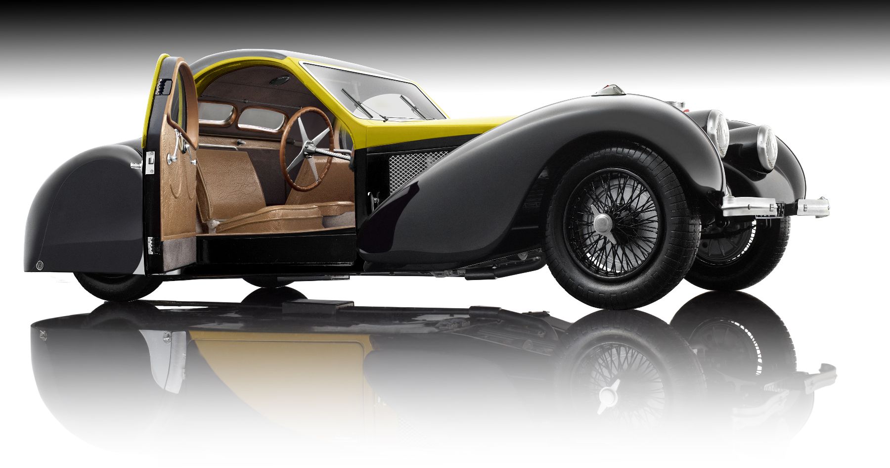 Bauer 7828-Z75Y Bugatti Type 57SC Atalante 1937 gelb 1:12 Neu OVP