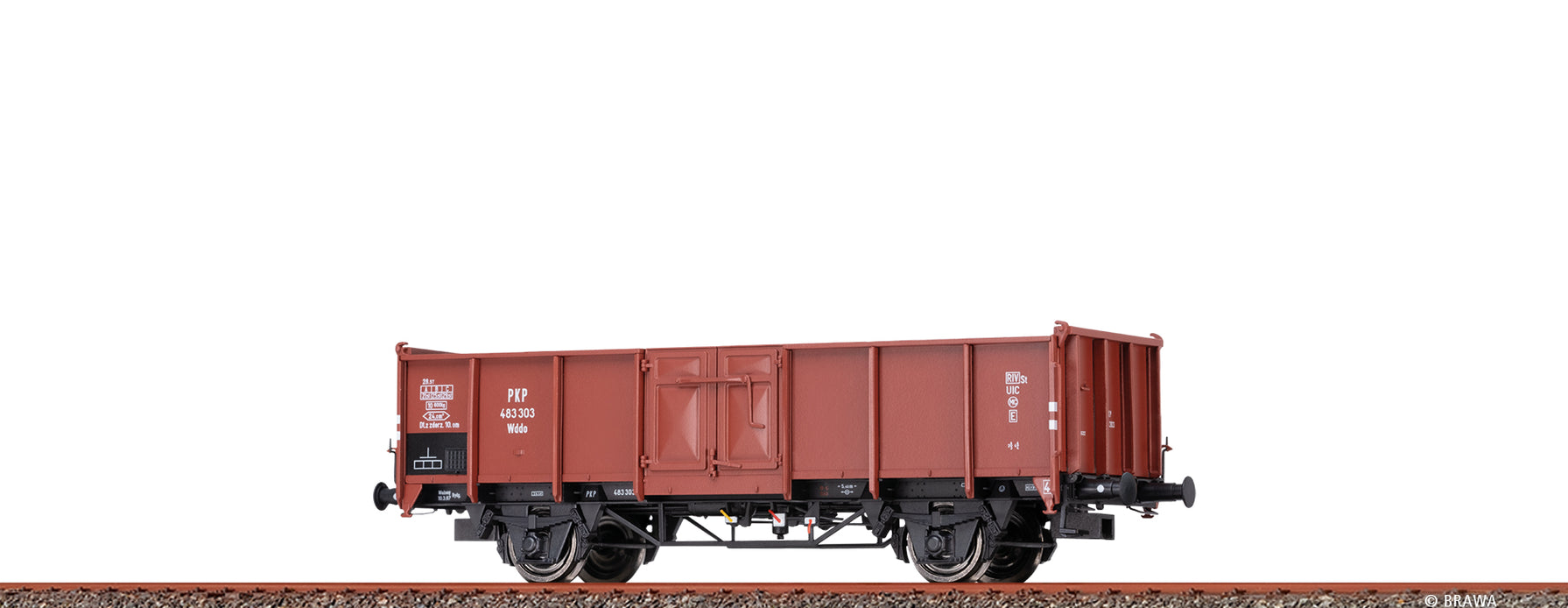 Brawa 50079 Offener Güterwagen Wddo PKP 1:87 Spur H0 DC NEU