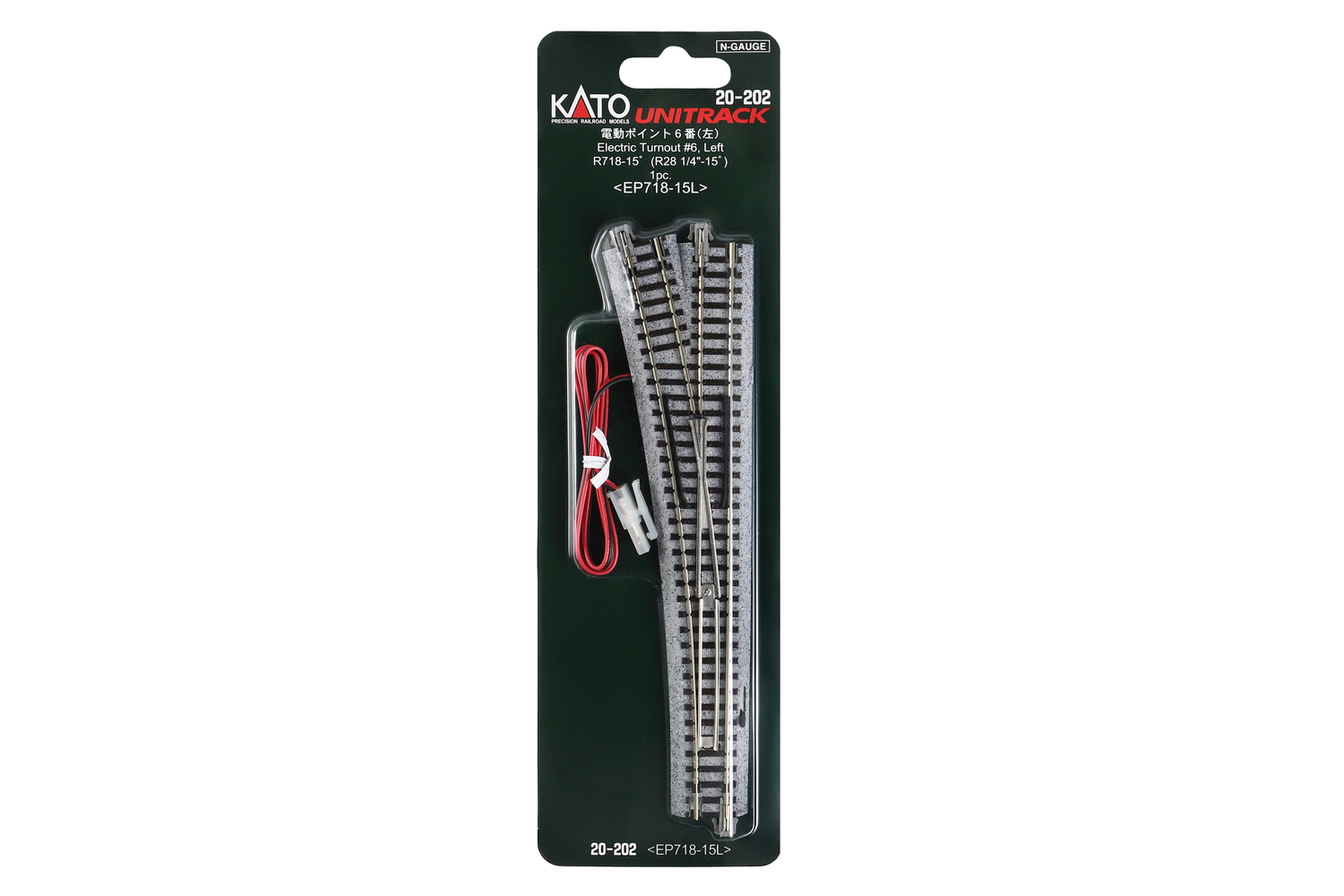 Kato 20-202 Elektrische Weiche links 15° R 718 mm 1:160 Spur N