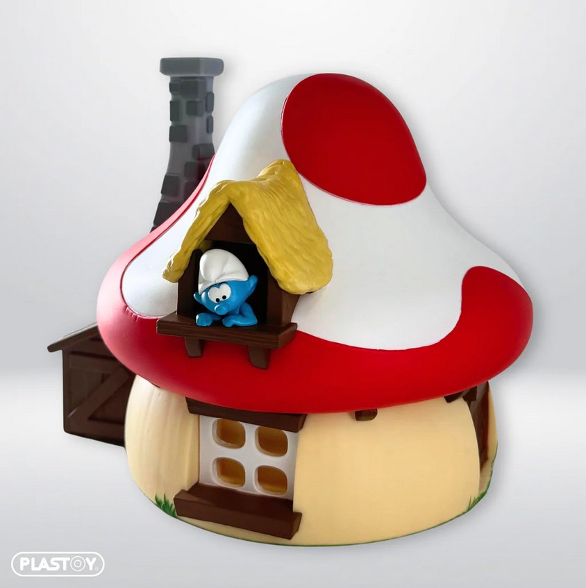 Plastoy 80201 Schlümpfe Pilzhaus 15 cm NEU OVP Spardose