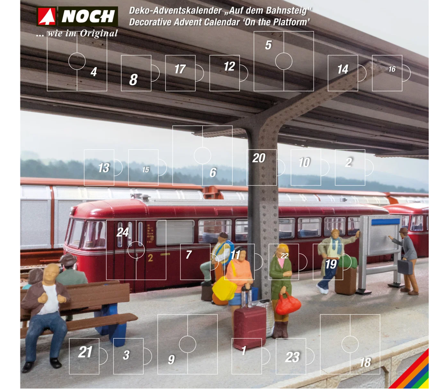 Noch 65593 Deko-Adventskalender „Auf dem Bahnsteig" Spur H0