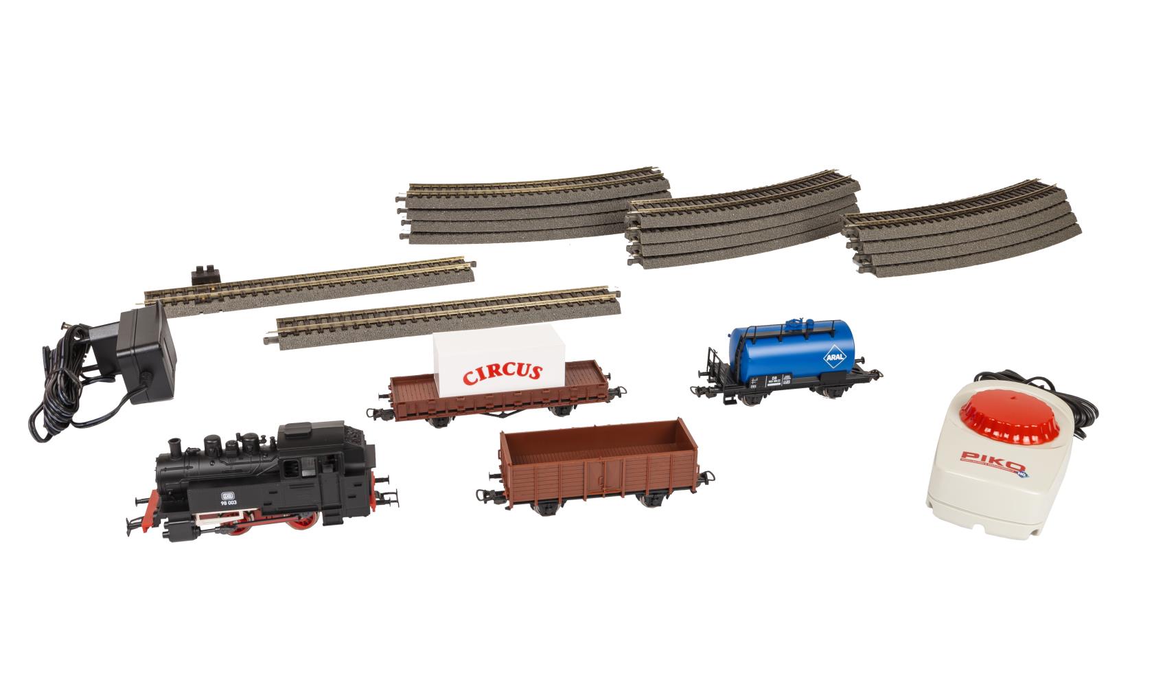 Piko 57113 Start-Set mit Bettung Güterzug 1:87 Spur H0 DC NEU