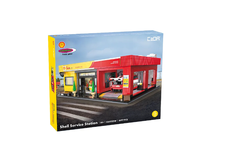 CaDA C66025W Shell Service-Station mit Shop 1:30 Bricks