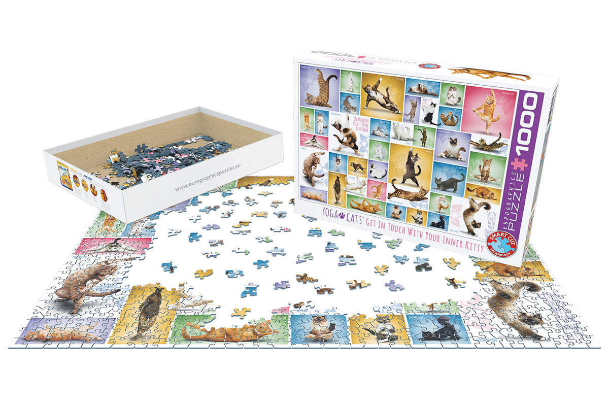 EUROGRAPHICS 6000-0953 Yoga Katzen 1000 Teile Puzzle Neu OVP
