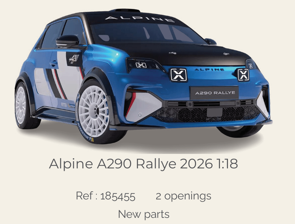 Norev 185455 Alpine A290 Rallye 2026 1:18