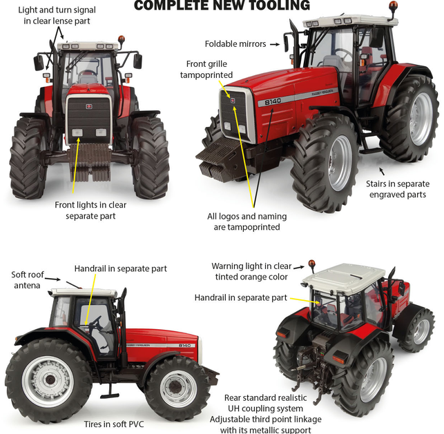 Universal Hobbies UH6836 Massey Ferguson 8140 Dynashift with front weight 1:32