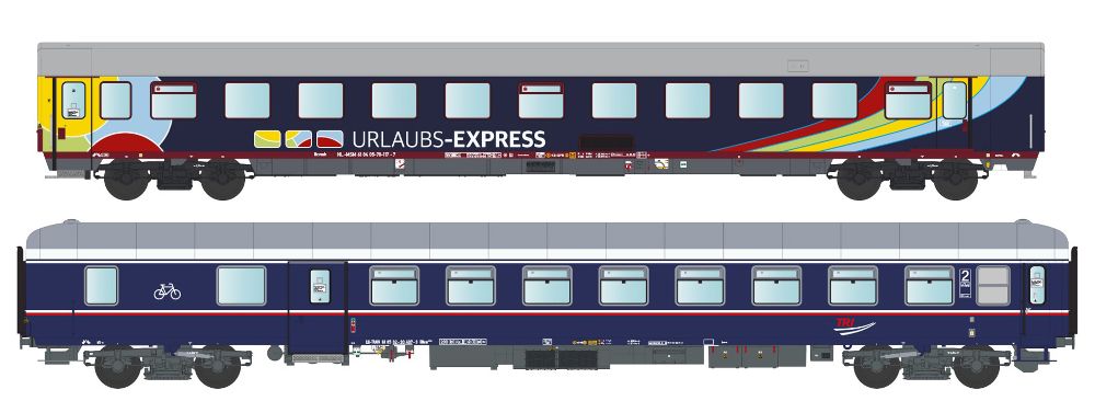 Models World MW2303 2er Set Nachtzugwagen Urlaubs-Express Set 2 Spur H0