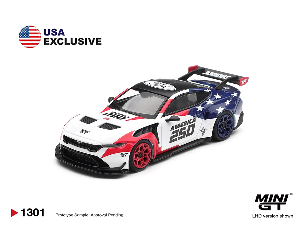 Mini GT 1301 1:64 FORD MUSTANG GTD AMERICA 250 USA EXCLUSIVE 2026