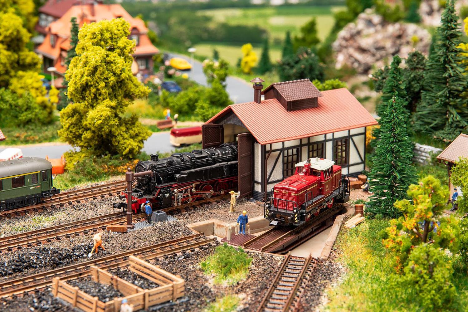 Faller 222104 Segmentdrehscheibe mit Lokschuppen 1:160 Spur N
