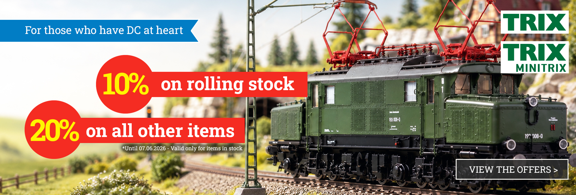 Trix H0 locomotive on a DC layout - 10% + 20% discount promotion banner