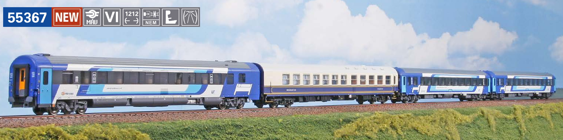 ACME 55367 IC 1204/1205 Adria 4-teilig MAV-DB 1:87 Spur H0 DC