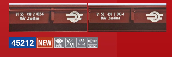 ACME 45212 Set 2-tlg RoLa MÁV Typ Saadkms 1:87 Spur H0 DC Neu