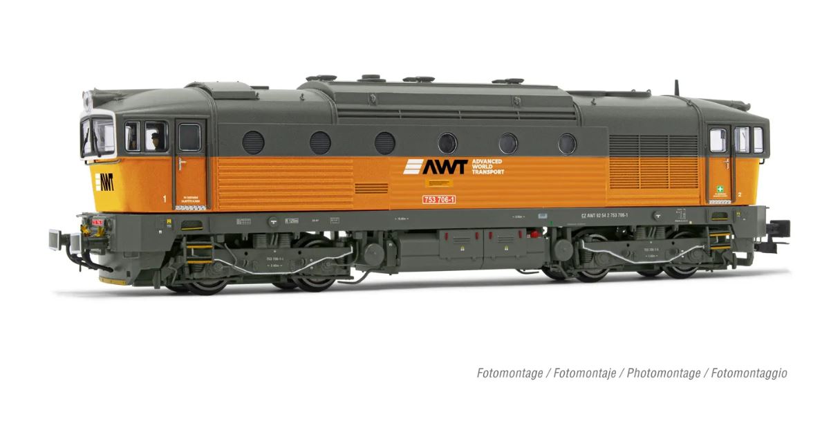 Rivarossi HR2928S AWT Diesellokomotive Rh. D.753.7 1:87 Spur H0 DC