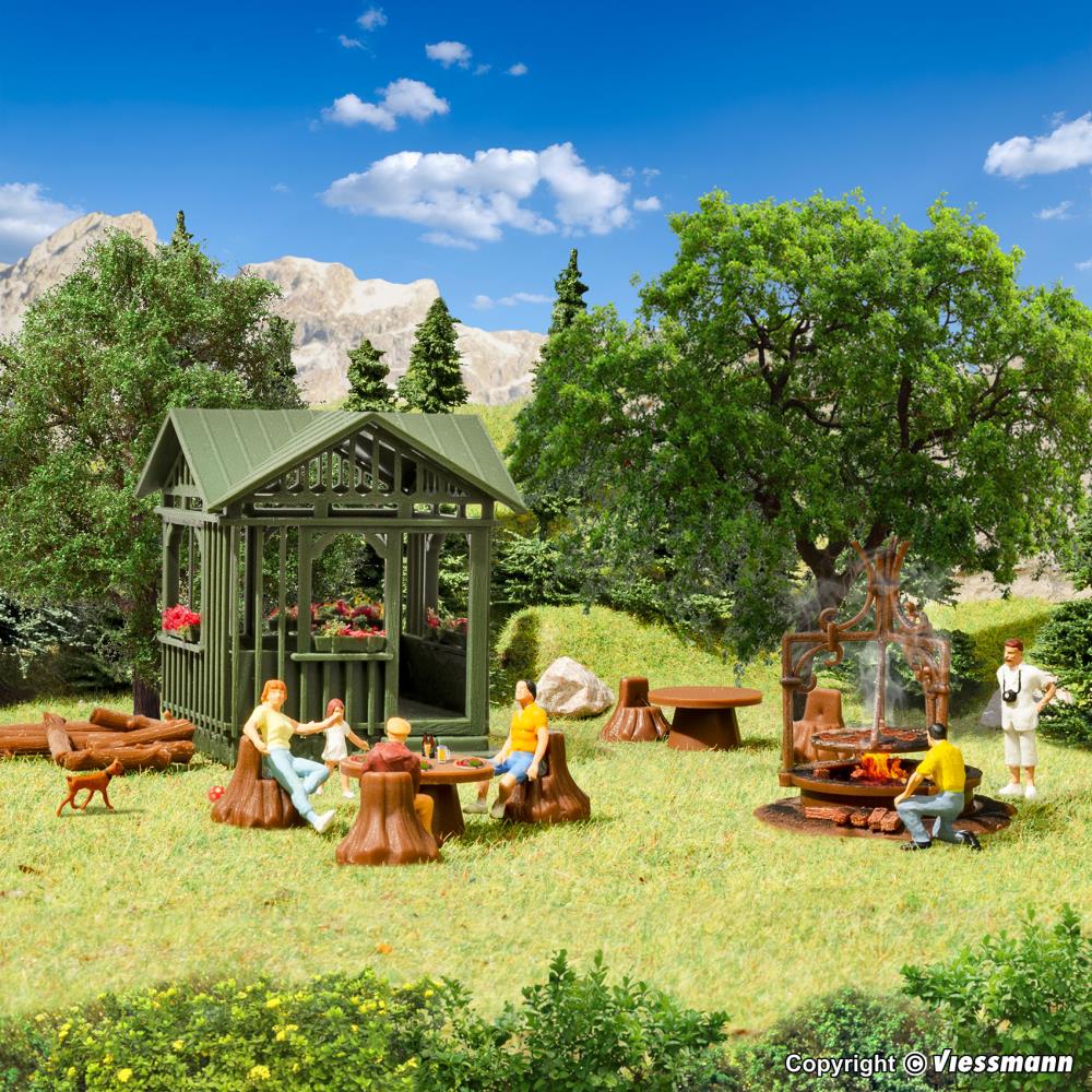 Vollmer 43606 Grillplatz mit Hütte 1:87 Spur H0 Bausatz Neu OVP