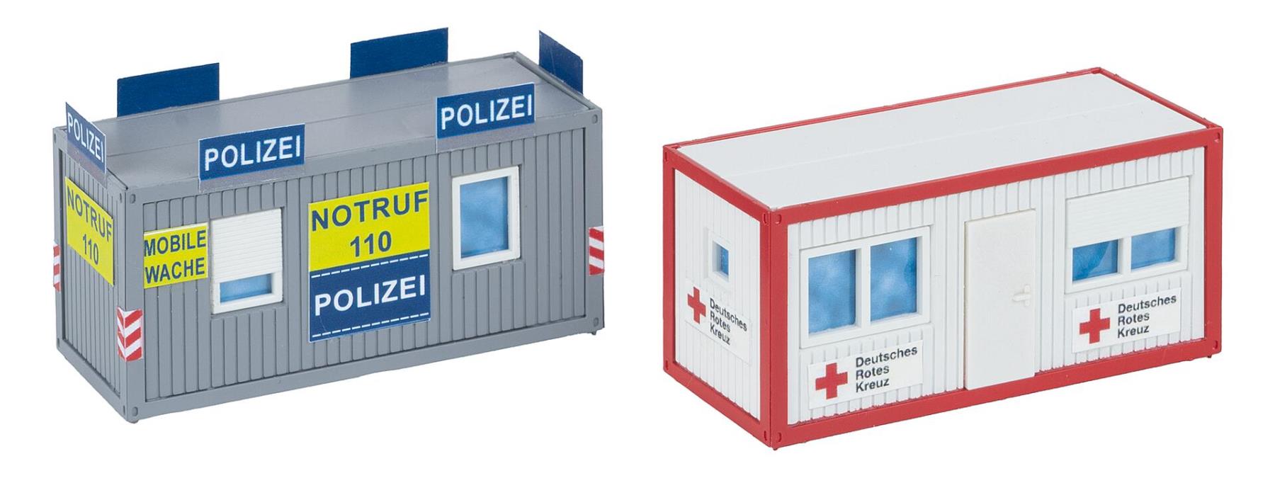 Faller 180338 Bürocontainer Polizei und DRK 1:87 Spur H0 Bausatz