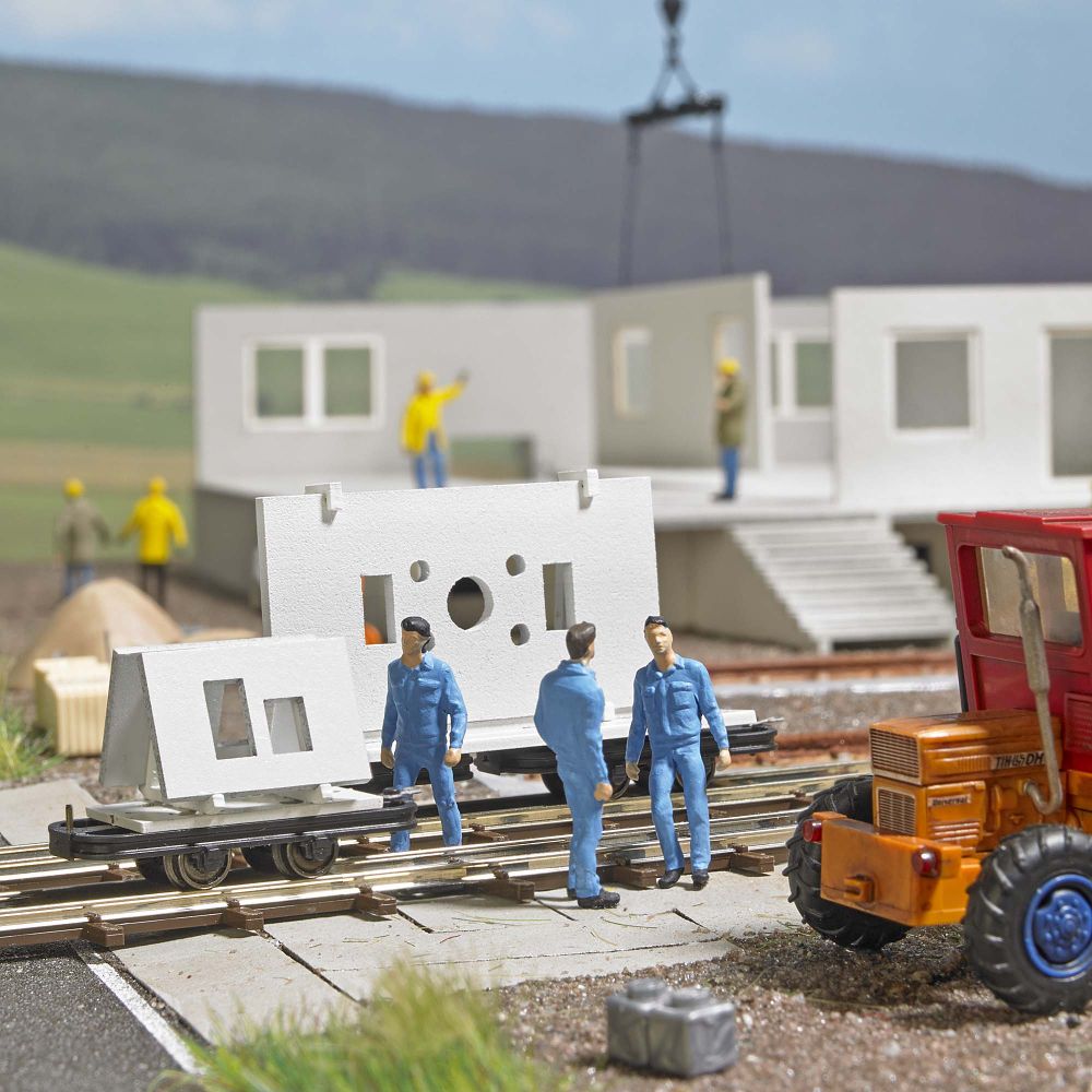 Busch 12249 Drehgestellwagen mit Betonelement 1:87 Spur H0f