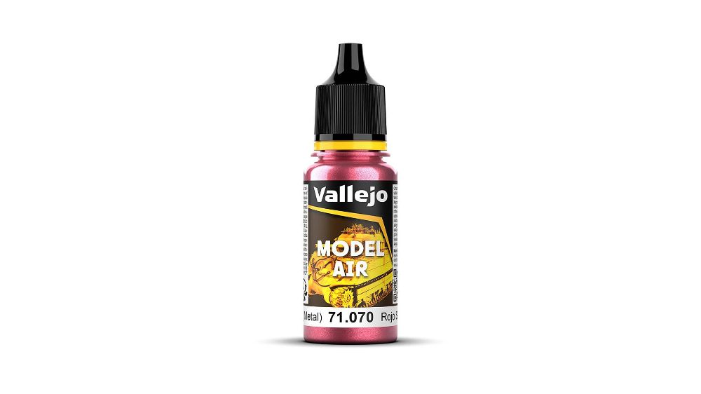 Vallejo 71070 Signalrot, Metallic, 18 ml Model Air NEU