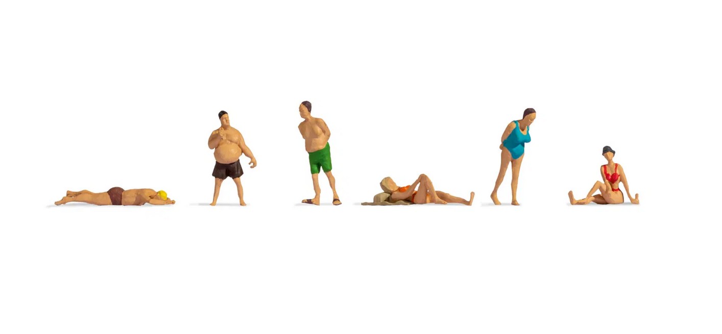 Noch 18300 Badende 6 Hobby-Figuren (ohne Bänke) 1:87 Spur H0