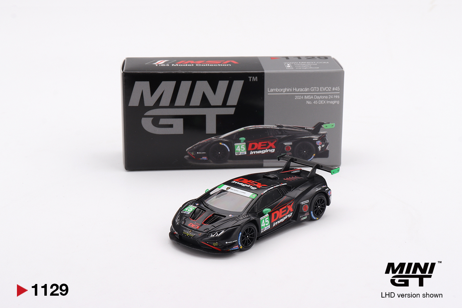 Mini GT 1129 Lamborghini Huracán GT3 EVO2 #45 DEX Imaging 1:64