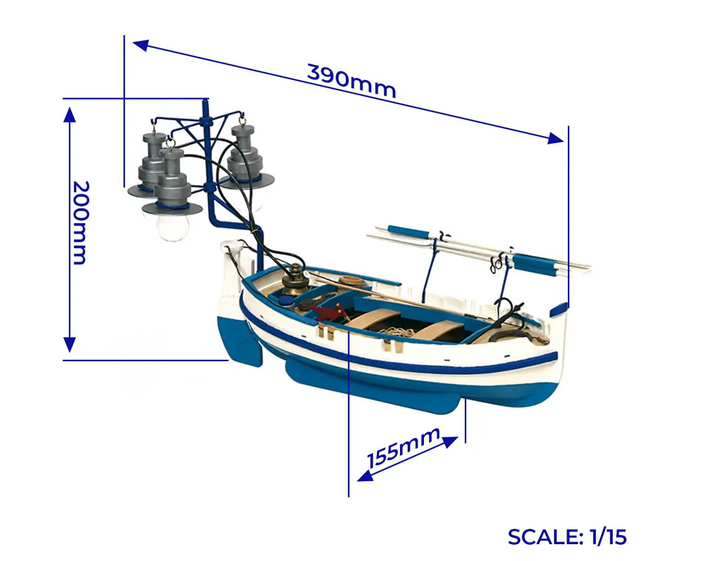 OcCre 52002 Calella – Historisches Fischerboot „Bot de Llum“ 1:15