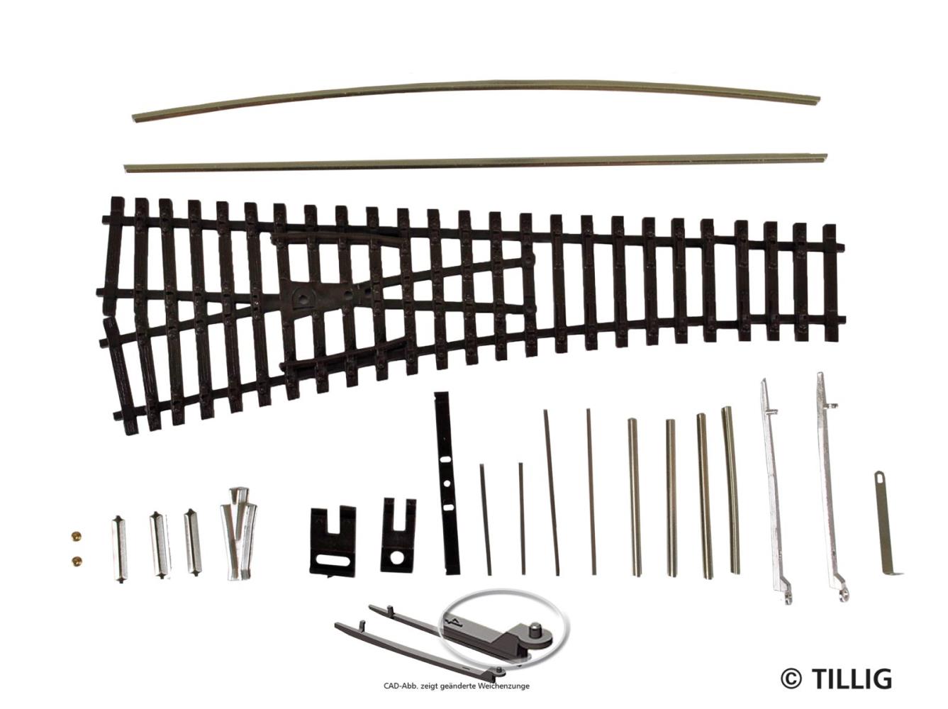 Tillig 83434 EW1 Bausatz links 15° 1:120 Spur TT Neu OVP