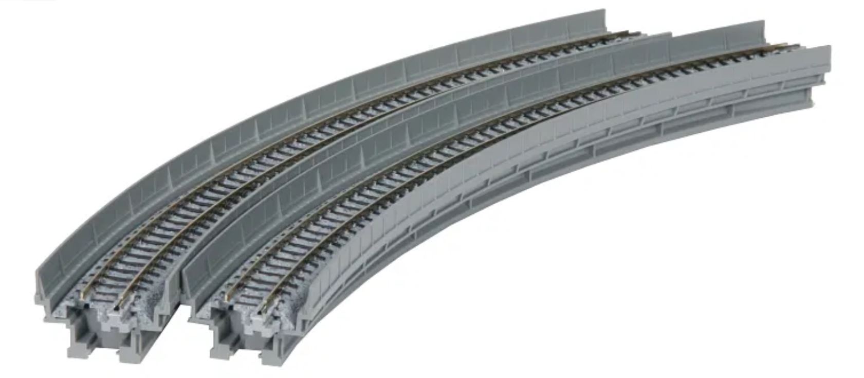 Kato 20-530 Viadukt-NBS Gleis gebogen 1-gleisig R 348-45° Spur N