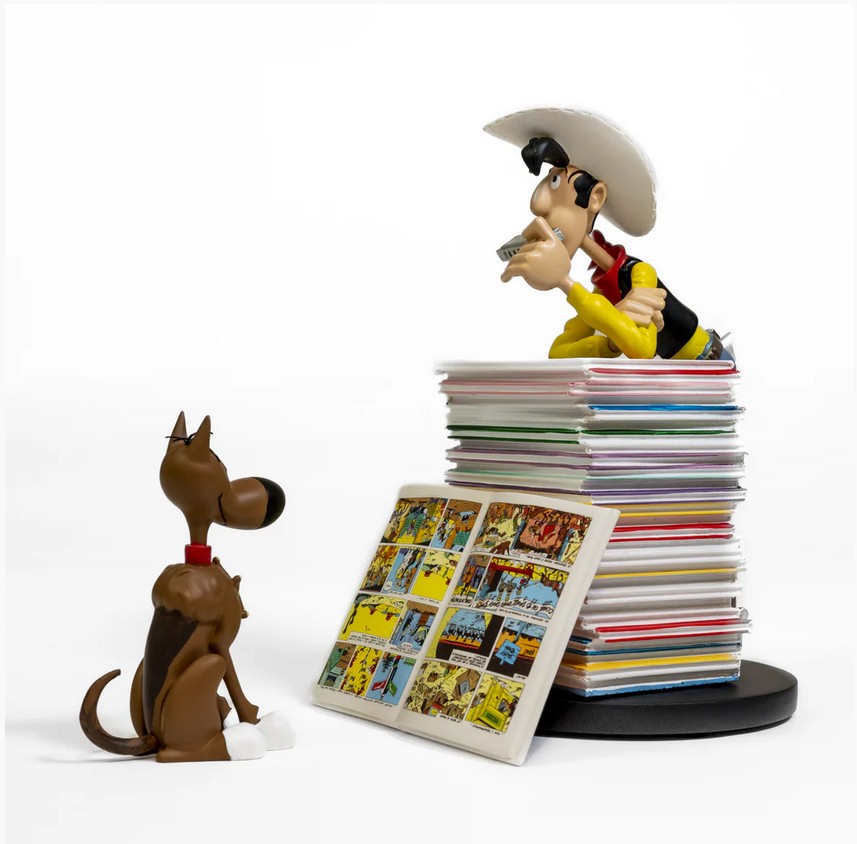Plastoy 00391 Lucky Luke & Rantanplan Albenstapel 20 cm NEU OVP