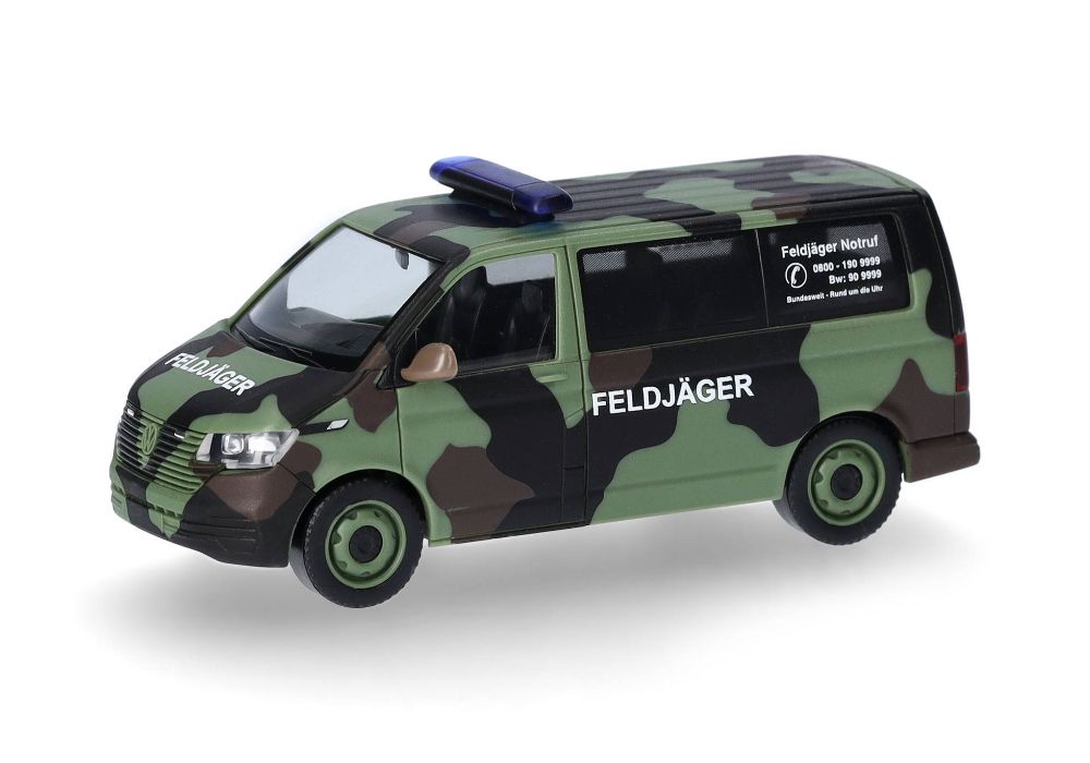 Herpa 700917 VW T 6.1 Bus "Feldjäger" Flecktarn 1:87 Spur H0 NEU