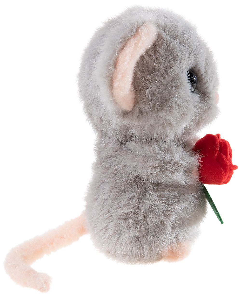Heunec 329072 Maus mit Rose 15 cm Stoff/Plüsch/Kuscheltier NEU