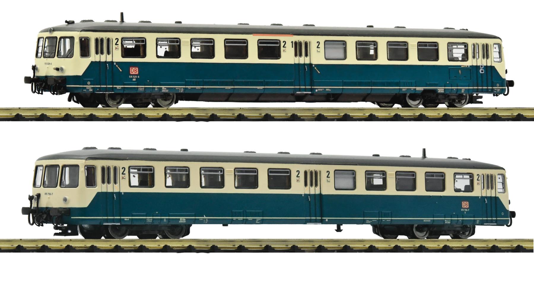 Fleischmann 740102 Akkutriebwagen 515 529-6 mit Steuerwagen Spur N