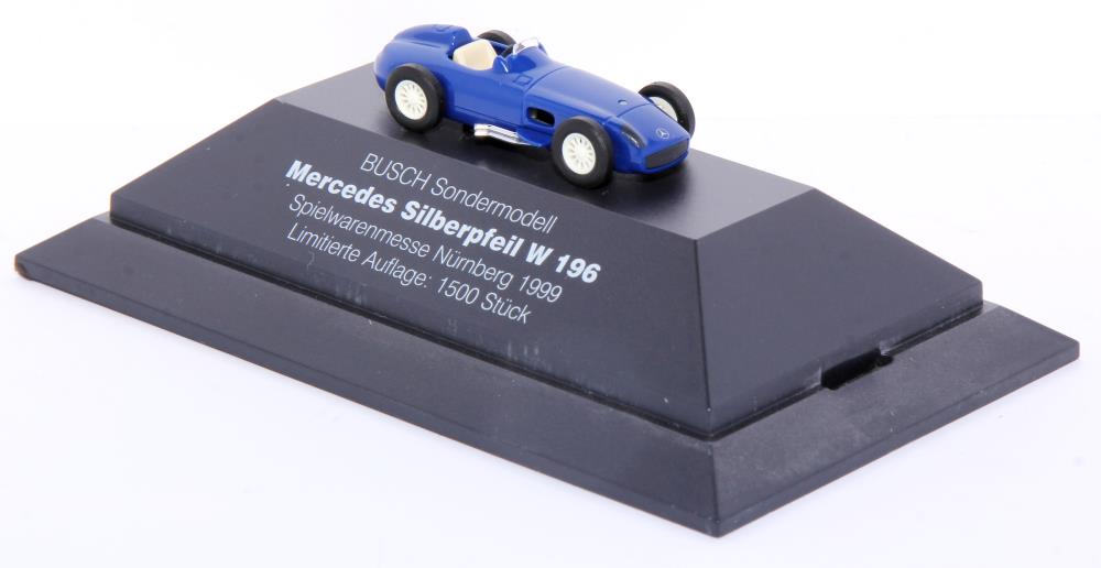 Busch Rennwagen MB W196 Silberpfeil Sondermodell Messe 1999, 1:87, blau, OVP