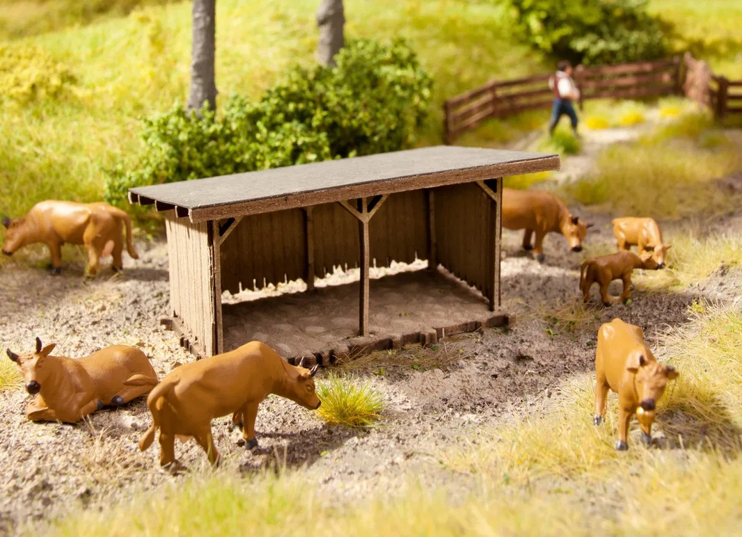 Noch 14379 Viehunterstand 6,2 x 4,2 cm; 3,0 cm hoch 1:87 Spur H0