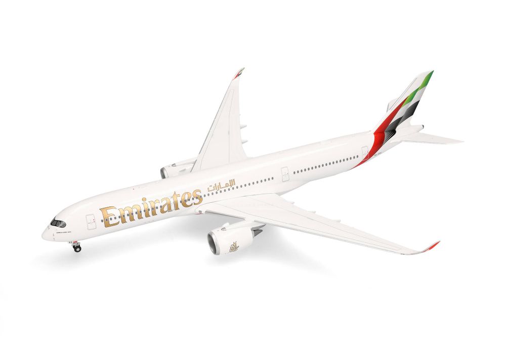 Herpa 573375 Emirates Airbus A350-900 A6-EXA 1:200 Standmodell