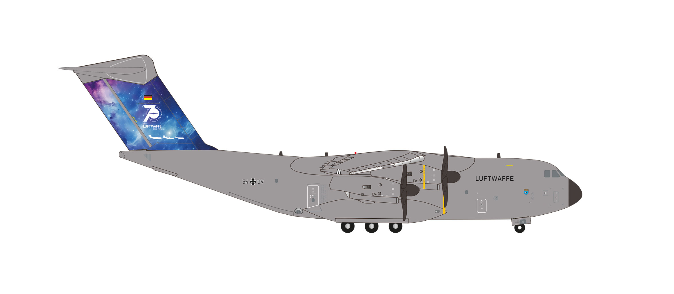 Herpa 574365 A400M LTG62 Luftwaffe 70 Jahre