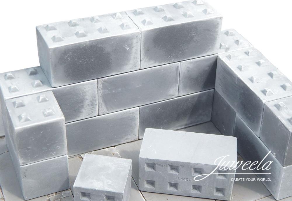 Juweela 23429 Betonblöcke Miniatur 4 Noppen - 18x - 1:32 - Neu