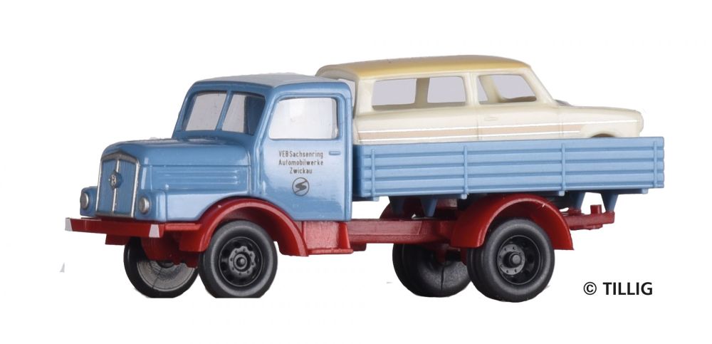Tillig 19058 LKW H3A „VEB Sachsenring“ Trabant-Karosse 1:120