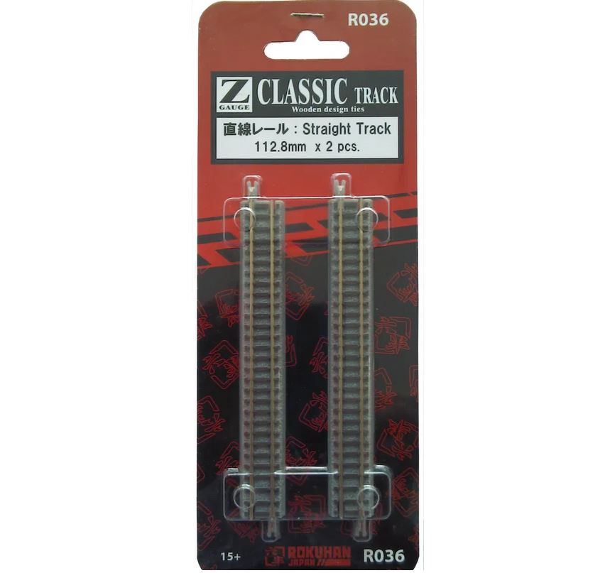 Rokuhan R036 Gleis gerade 112,8 mm 1:220 Spur Z Neu OVP 2 Stück