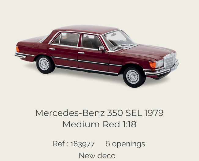 Norev 183977 Mercedes-Benz 350 SEL 1979 Middle Red 1:18