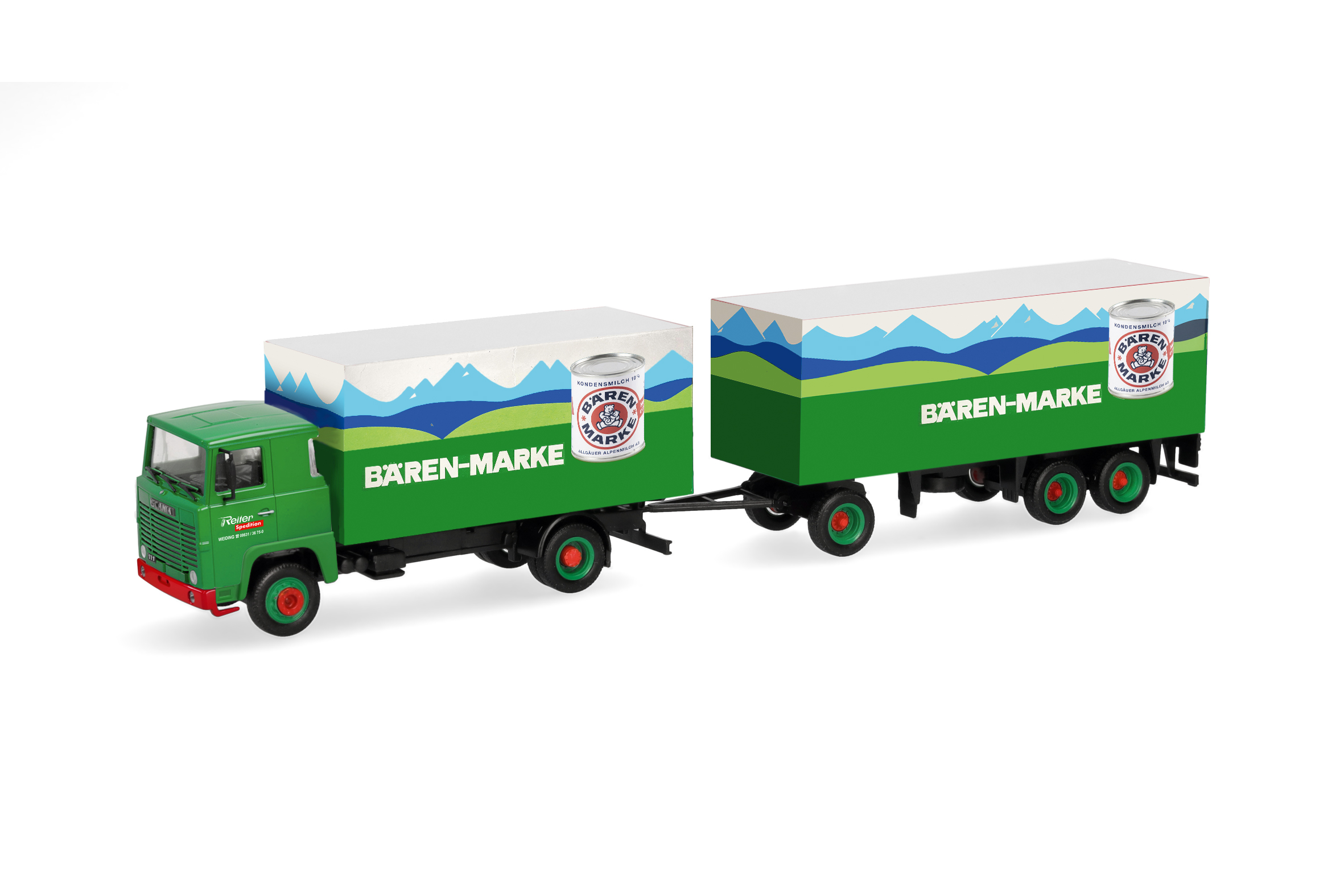 Herpa 321723 Scania 111 Koffer-Hgz Bärenm.