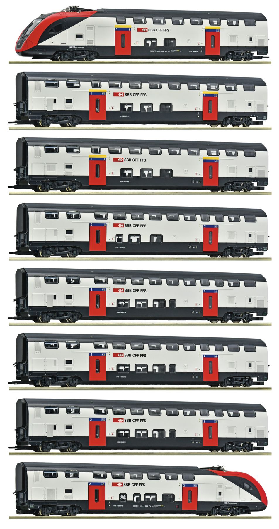Roco 7700007 8-tlg Set Fernverkehrs-Triebzug RABe 502 SBB Spur H0
