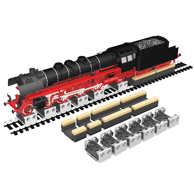 Proses RR-HO-06 Set mit 6 Stück HO/OO Rollböcke + Radreinigungsfilze