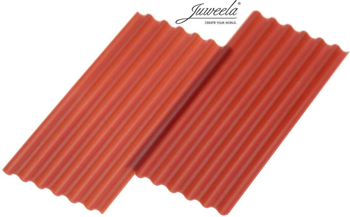 Juweela 23294 Wellplatte "Faserzement" ziegelrot, 50x (Miniatur)
